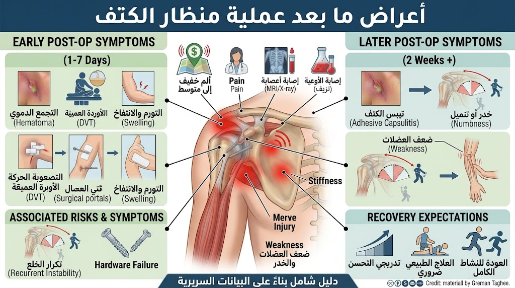 أعراض ما بعد عملية منظار الكتف