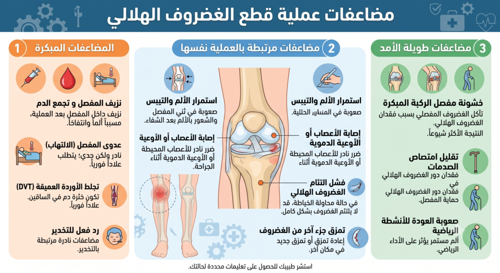 مضاعفات عملية قطع الغضروف الهلالي