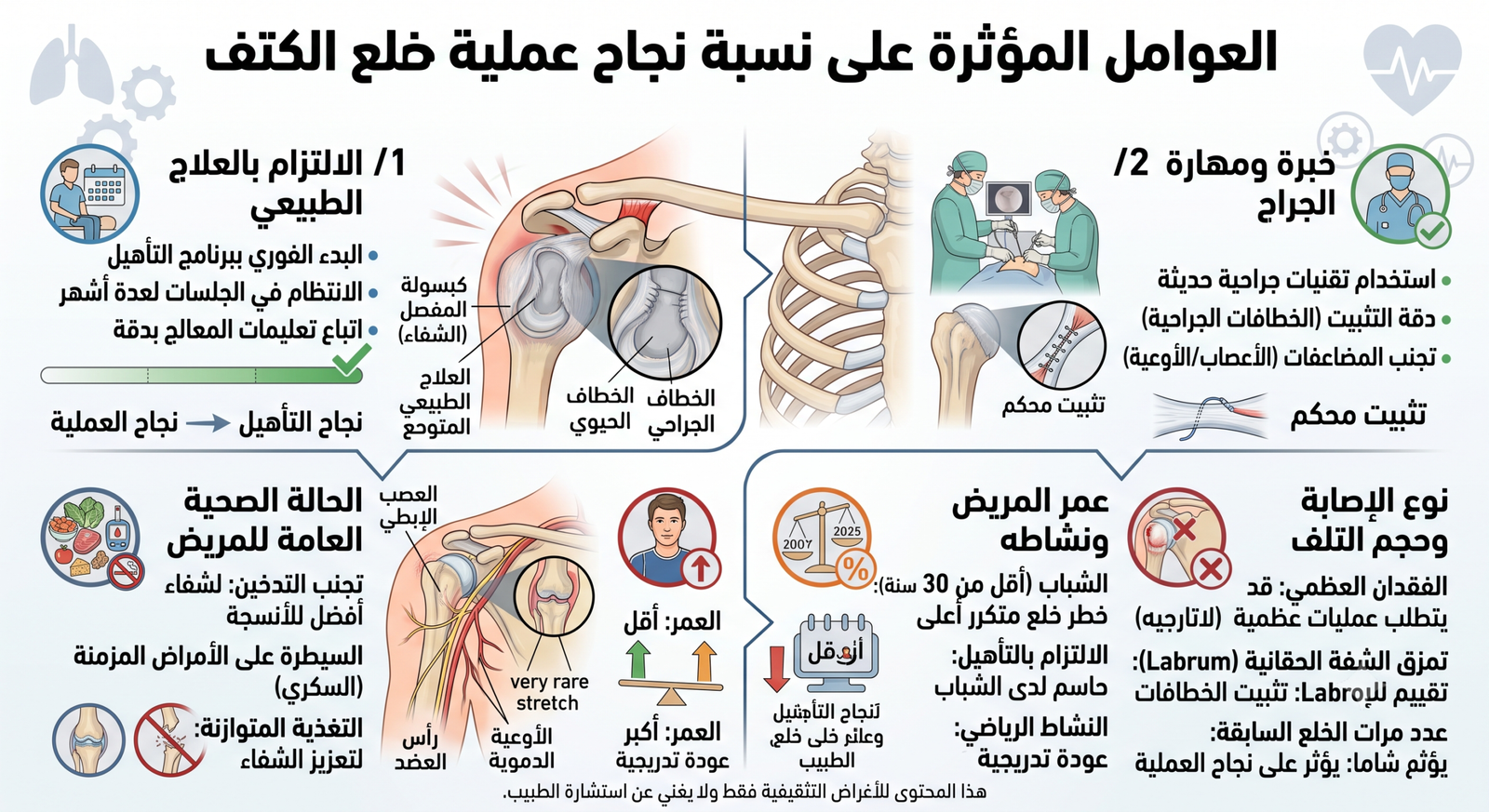 نسبة نجاح عملية خلع الكتف