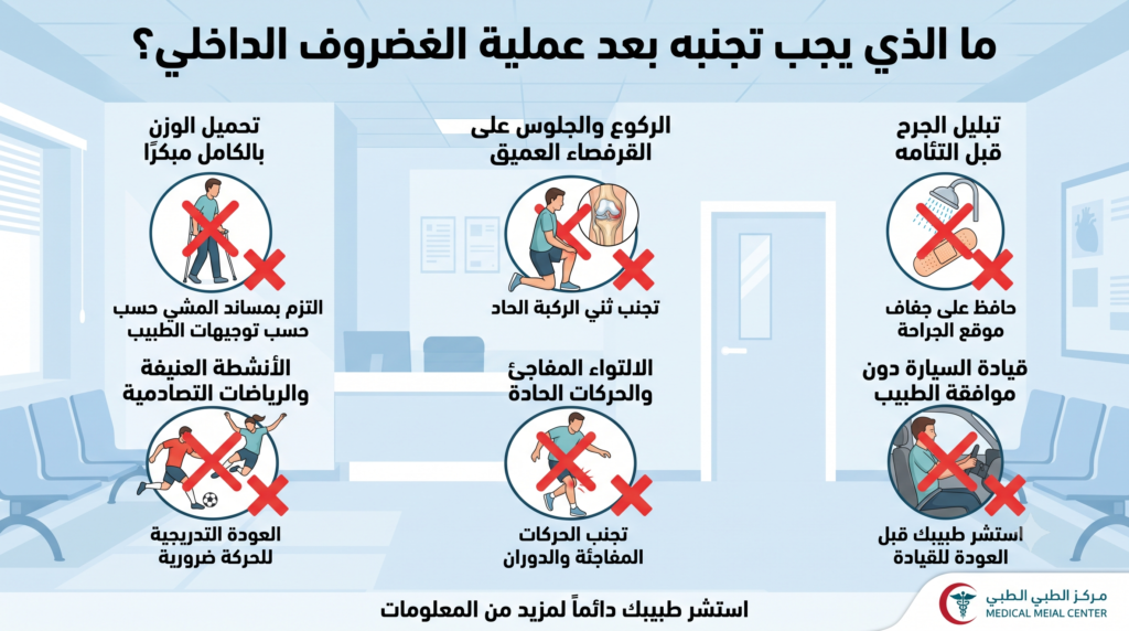 تعليمات بعد عملية الغضروف الداخلي