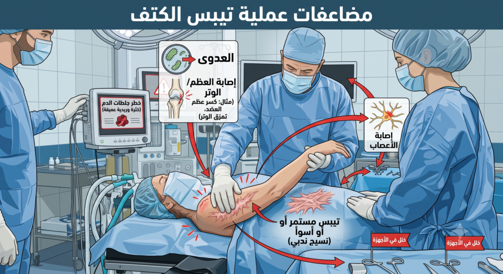 مضاعفات عملية تيبس الكتف