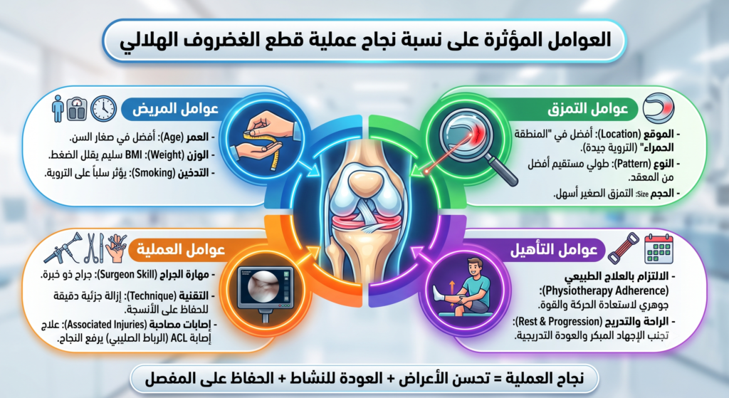 نسبة نجاح عملية قطع الغضروف الهلالي