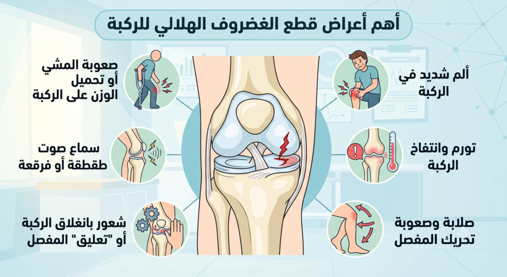 أعراض قطع الغضروف الهلالي للركبة