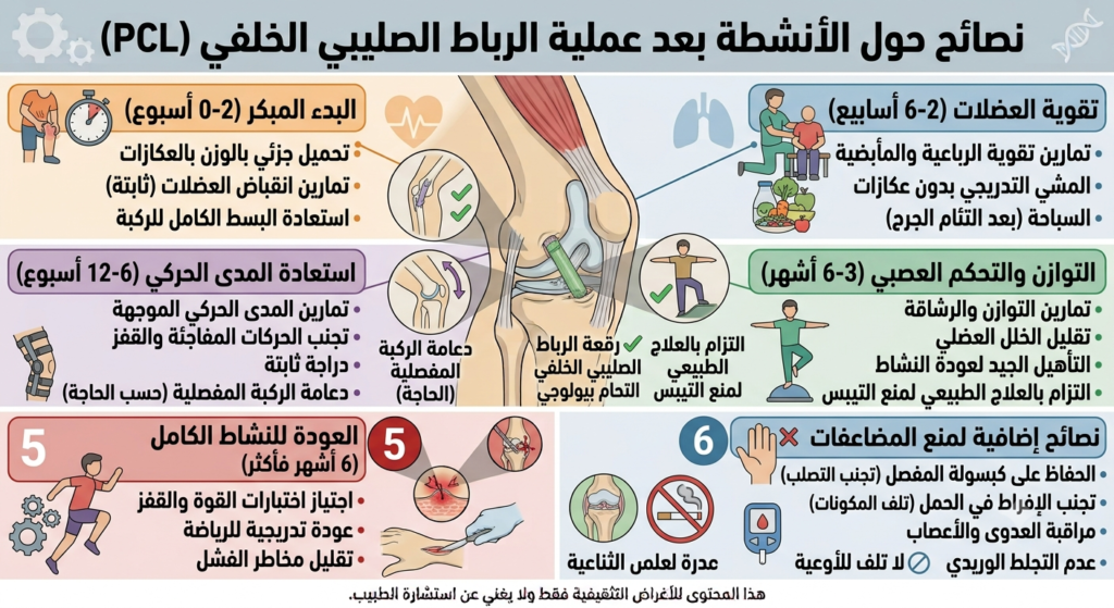 تعليمات بعد عملية الرباط الصليبي الخلفي