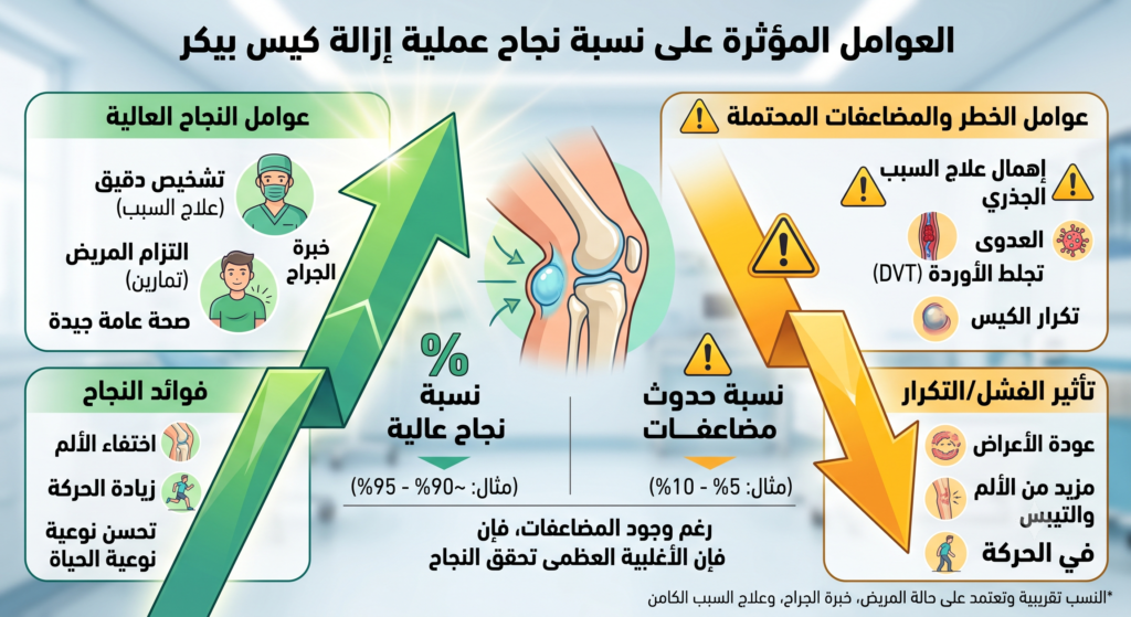 نسبة نجاح عملية إزالة كيس بيكر