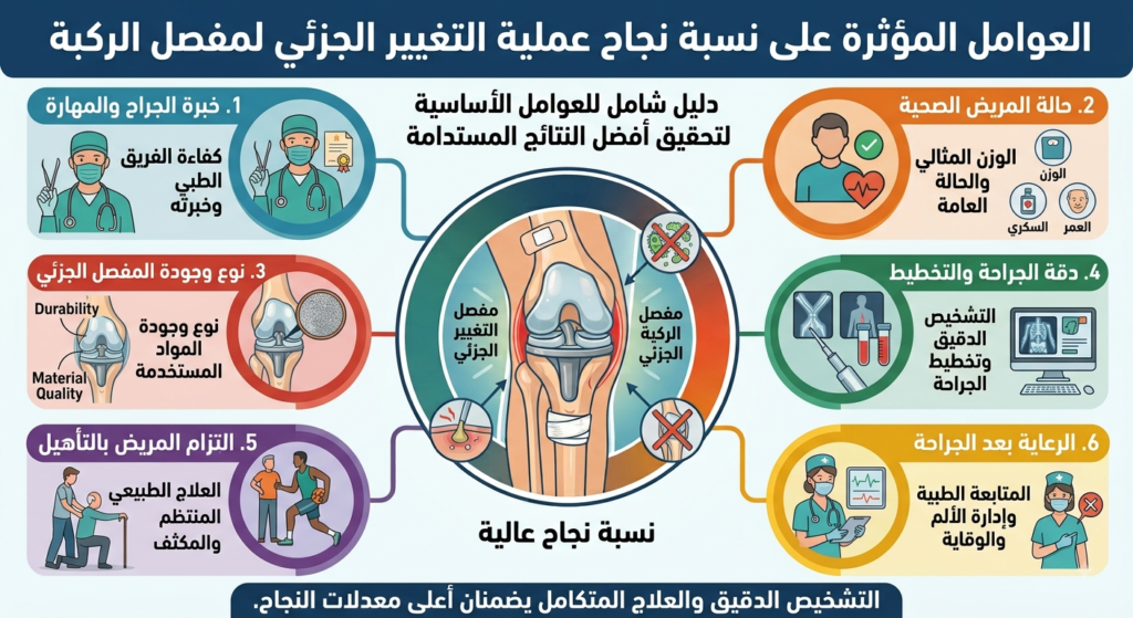 نجاح عملية تغيير مفصل جزئي للركبة