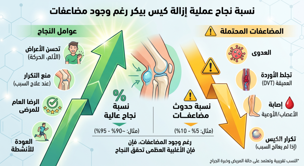 نسبة نجاح عملية إزالة كيس بيكر
