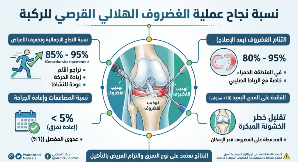 نسبة نجاح عملية الغضروف الهلالي القرصي