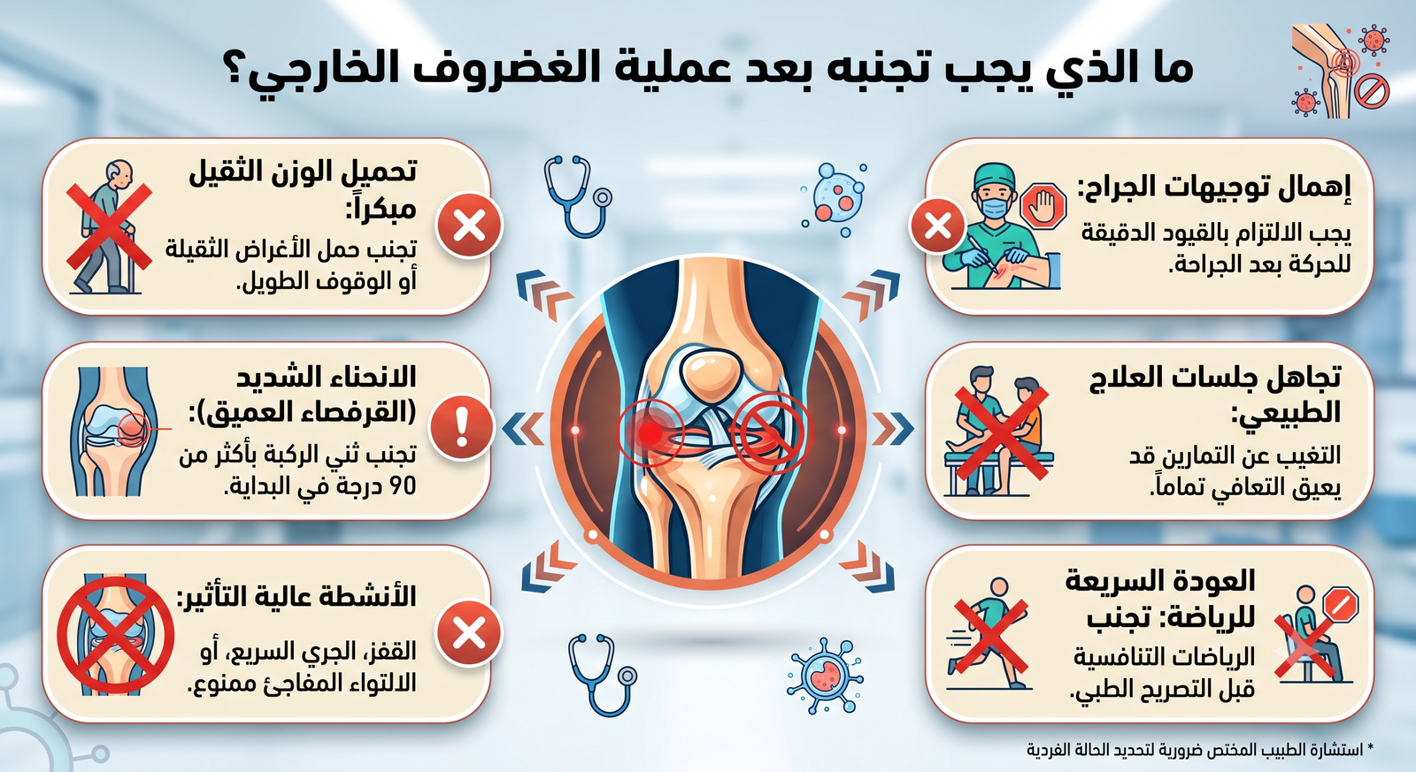 تعليمات بعد عملية الغضروف الخارجي