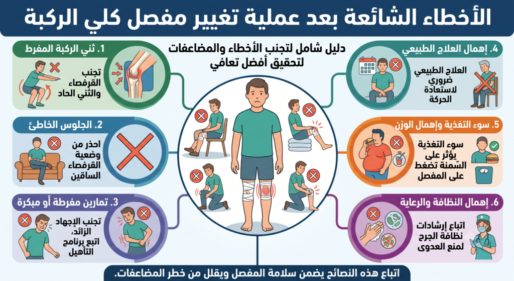 تعليمات بعد عملية تغيير مفصل كلي للركبة