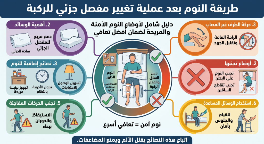 تعليمات بعد عملية تغيير مفصل جزئي للركبة
