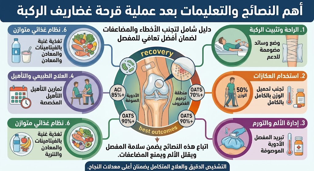 تعليمات بعد عملية قرحة غضاريف الركبة