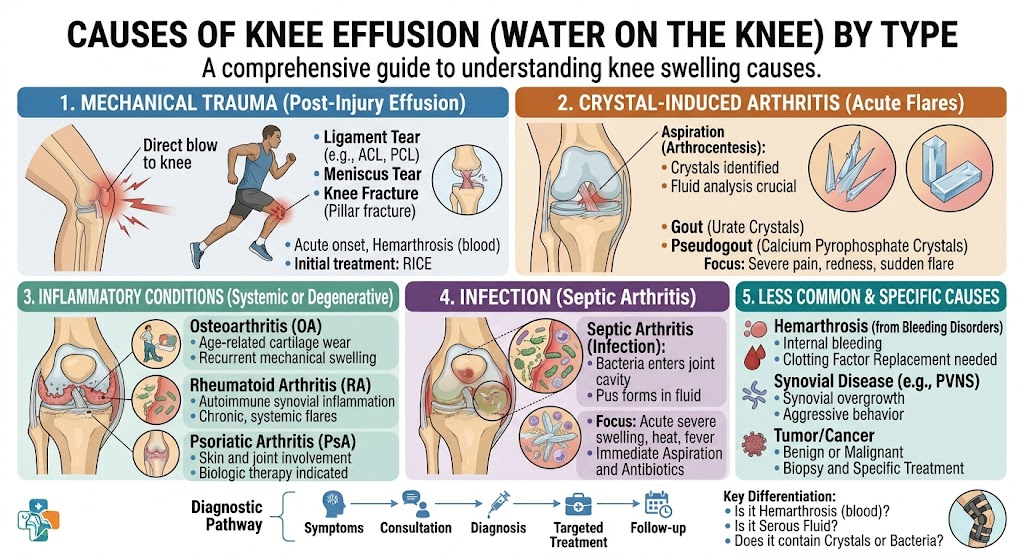 Causes of Knee Effusion by Type