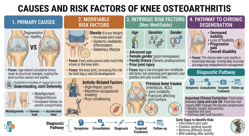 causes of knee osteoarthritis 