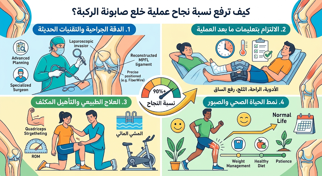 نسبة نجاح عملية خلع صابونة الركبة