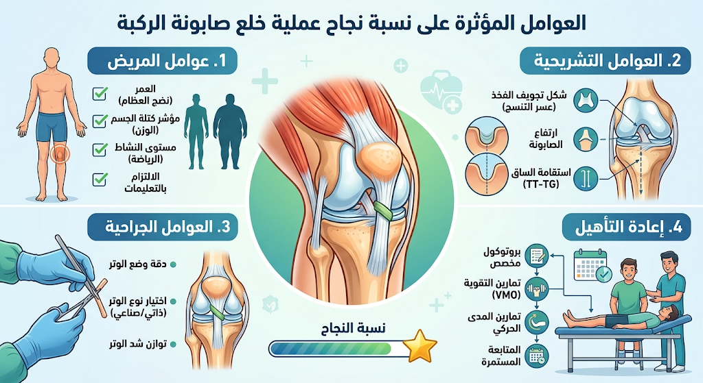 نسبة نجاح عملية خلع صابونة الركبة