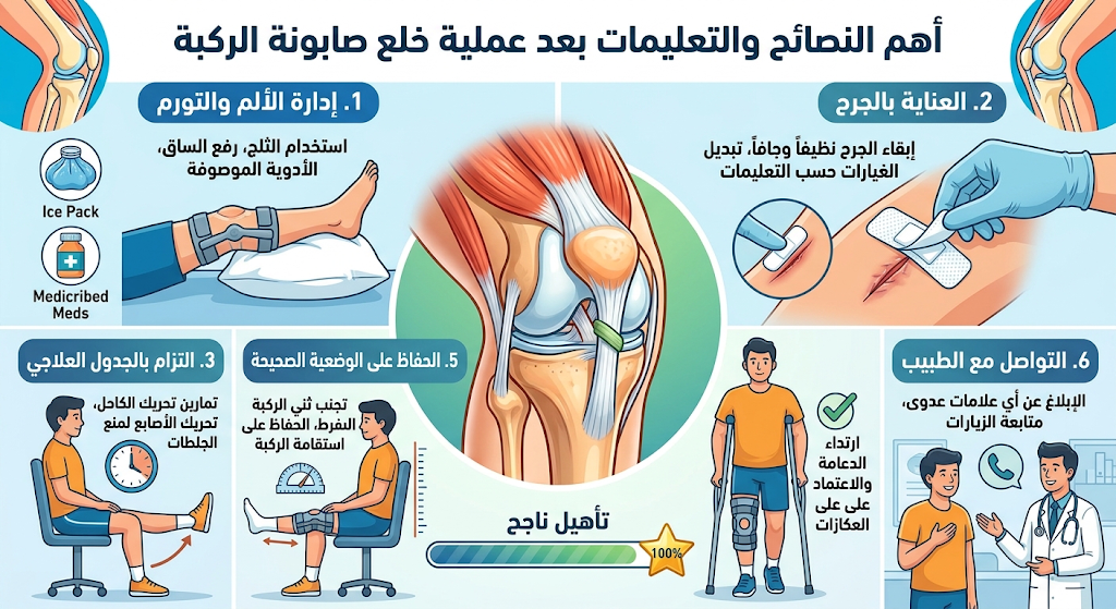 تعليمات بعد عملية خلع صابونة الركبة