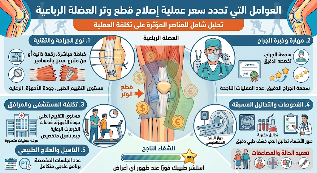 سعر عملية قطع وتر العضلة الرباعية