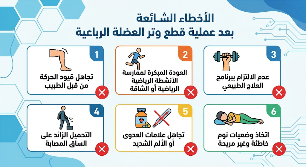 تعليمات بعد عملية قطع وتر العضلة الرباعية