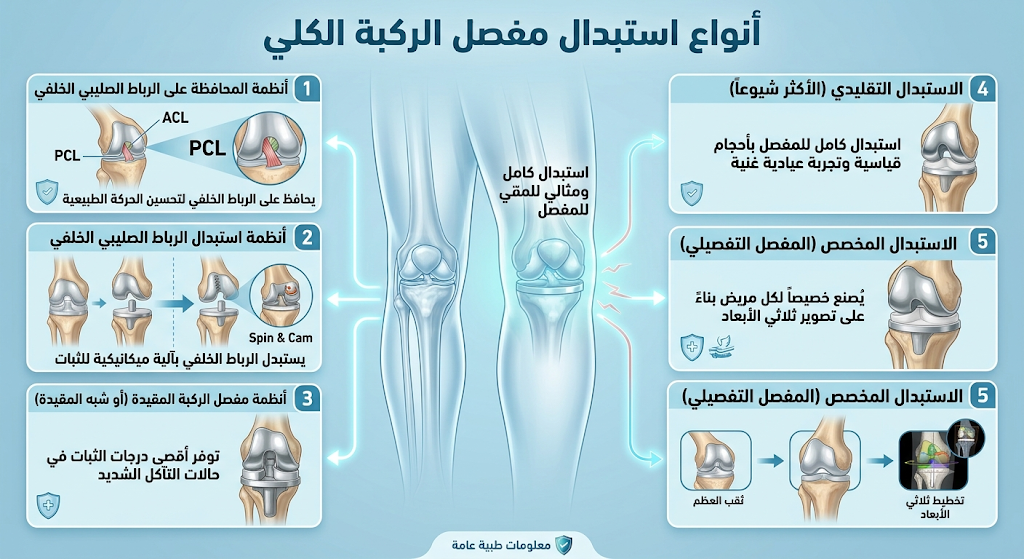 أنواع عملية تغيير مفصل كلي الركبة