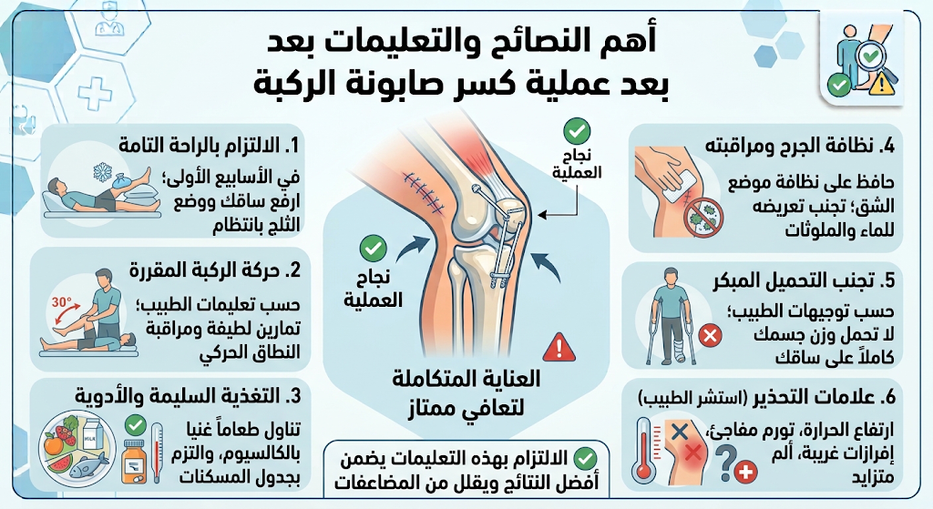 تعليمات بعد عملية كسر صابونة الركبة