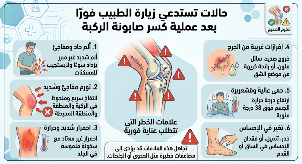 تعليمات بعد عملية كسر صابونة الركبة