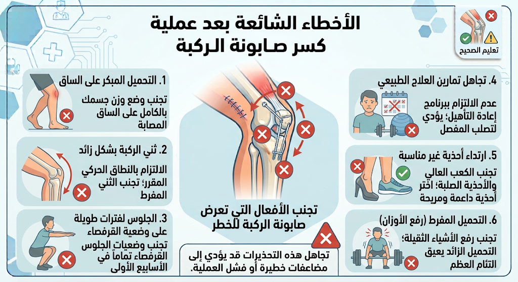تعليمات بعد عملية كسر صابونة الركبة