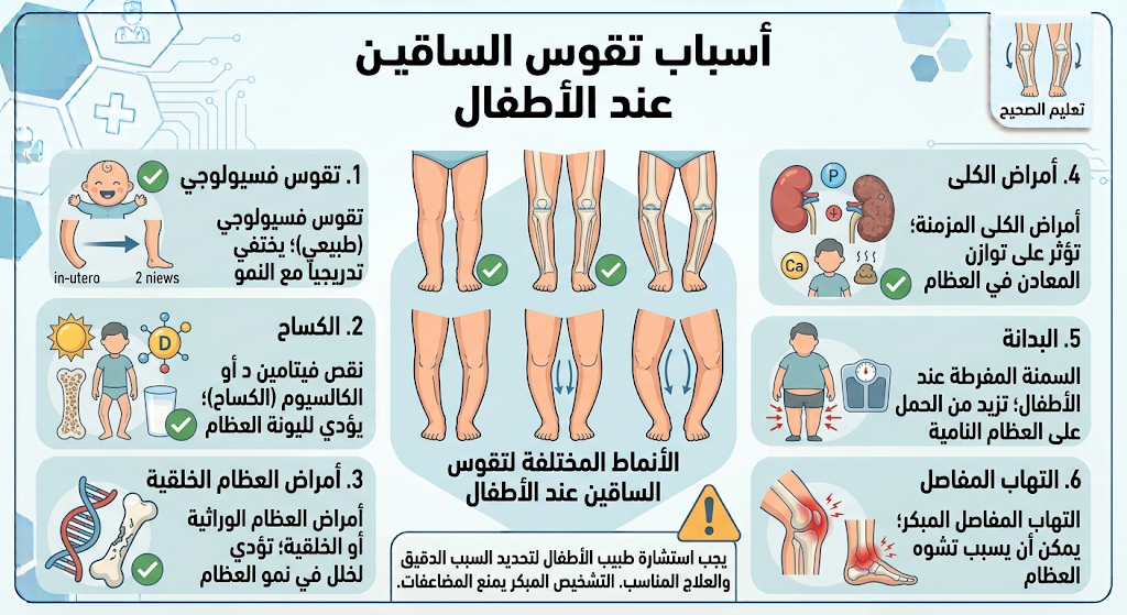 أسباب تقوس الساقين عند الأطفال