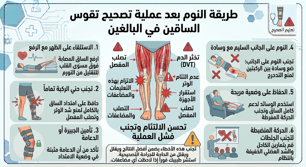 تعليمات بعد عملية تقوس الساقين في البالغين