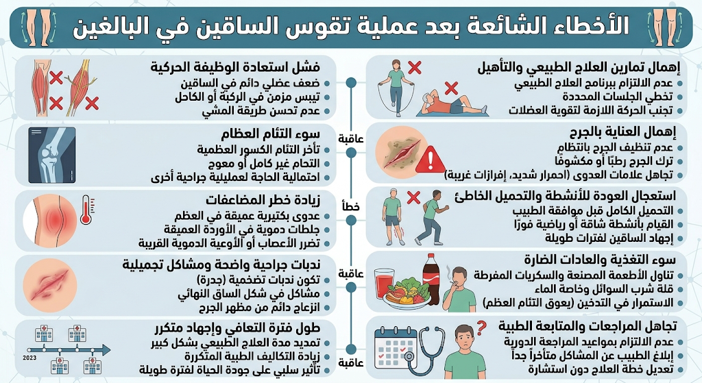 تعليمات بعد عملية تقوس الساقين في البالغين