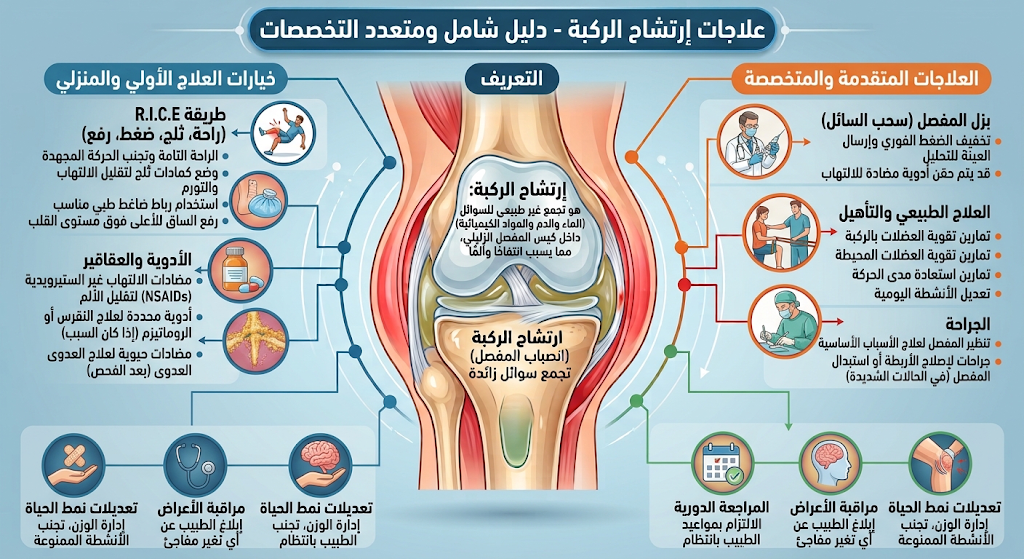 علاج ارتشاح الركبة حسب النوع