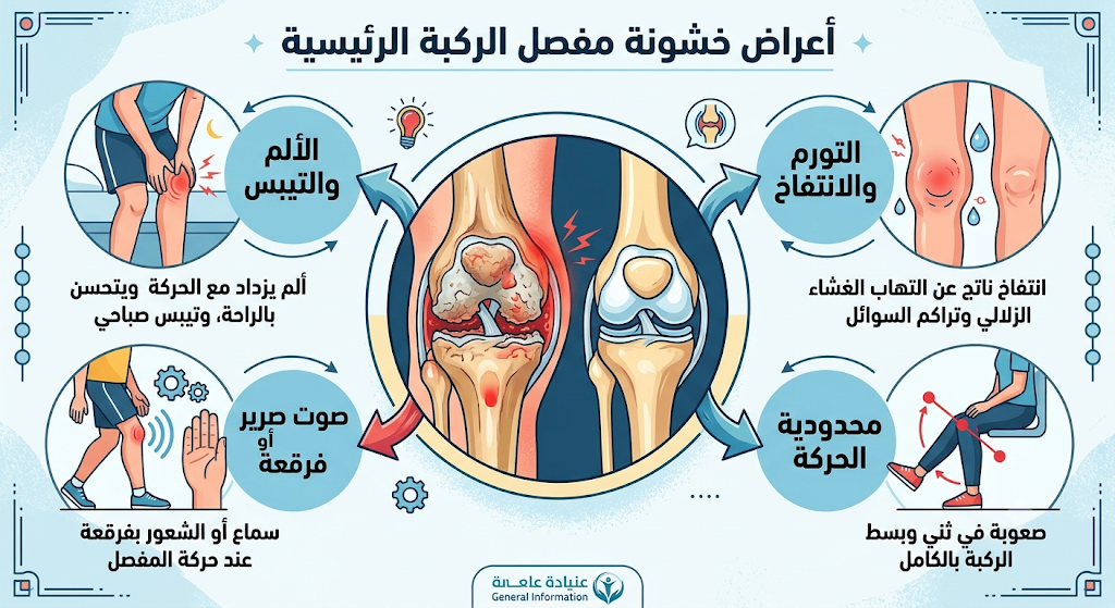 أعراض خشونة مفصل الركبة