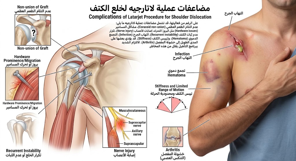 مضاعفات عملية لاتارجيه لخلع الكتف